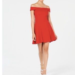 Off Shoulder Red Mini Dress